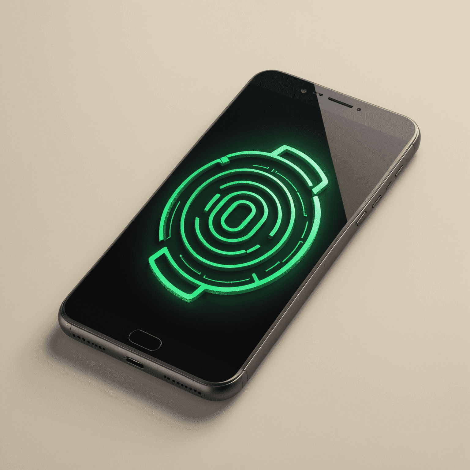 Saliposa logo - A stylized mobile phone with neon green accents